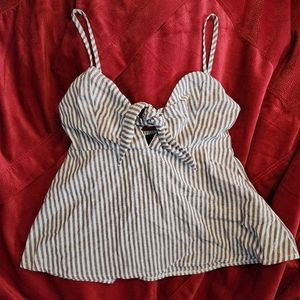 Lumière red & white striped tank top, size Large